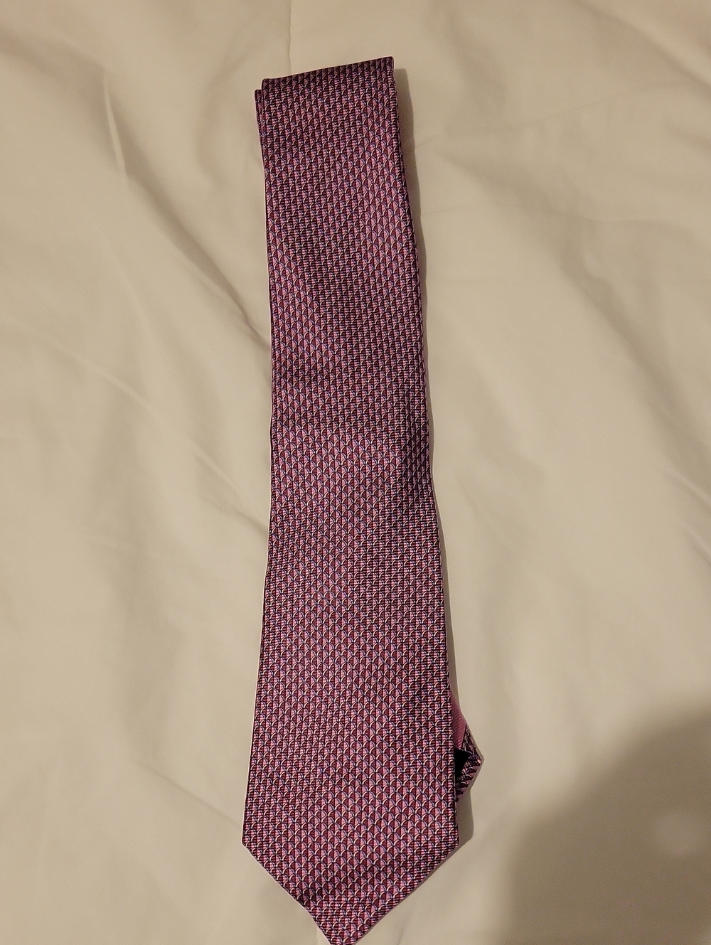 Ermenegildo Zegna Pink and Purple Micro-Pattern Silk Tie